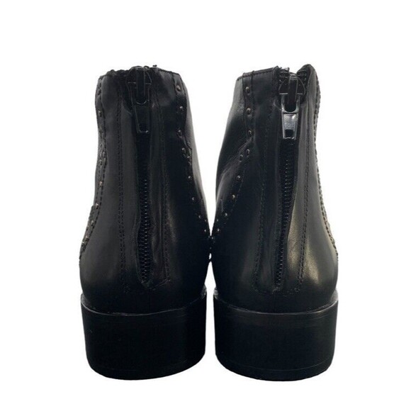 POUR LA VICTOIRE Bootie Janna Black Leather Ankle Zipper Square Studded Size 10 - Picture 6 of 13